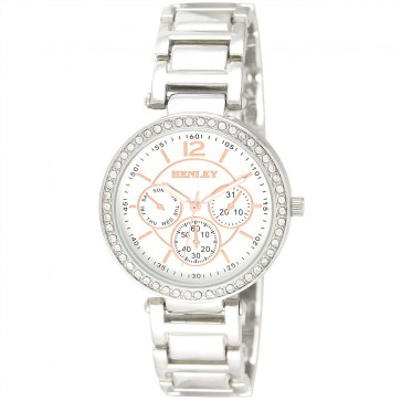 Ladies Diamante Bezel Multi Dial Bracelet Watch