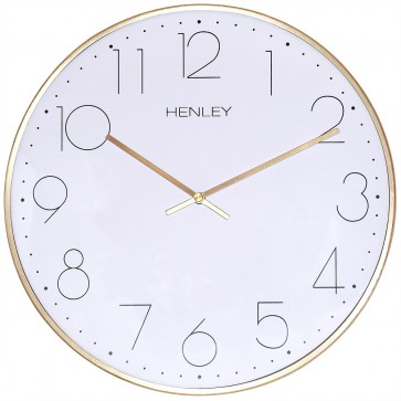 Large Contemporary Dome Wall Clock - Brass