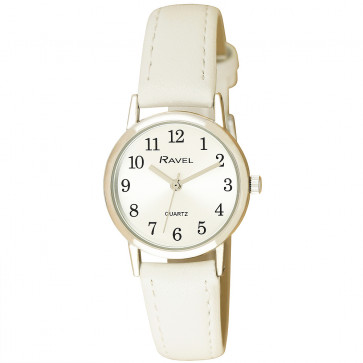 Women's Classic Easy Read Pastel Strap Watch - White