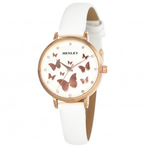 Rose Butterfly Watch - White