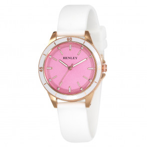 Silicone Rose Gold Sports Watch - Pink
