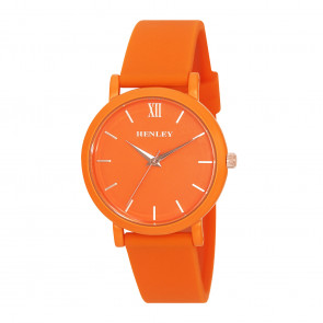 Coloured Case Silicone Sports Watch - Orange