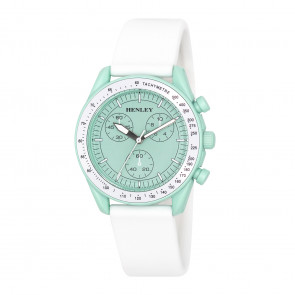 Pastel Coloured Silicone Sports Watch - White / Green