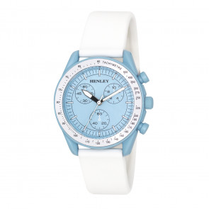 Pastel Coloured Silicone Sports Watch - White / Blue