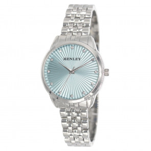 Sunburst Bracelet Watch - Silver/Blue