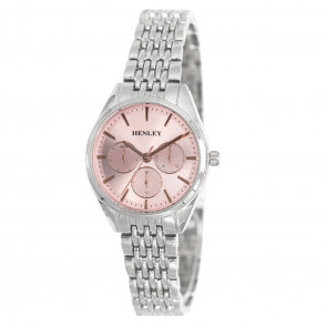 Dress Sports Bracelet Watch - Silver/Pink