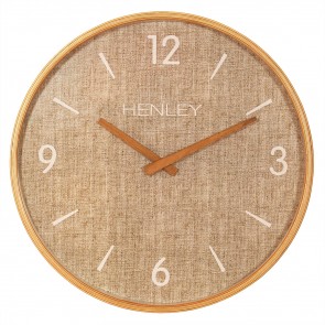 Wooden Textured Weave Wall Clock - Textured Tan