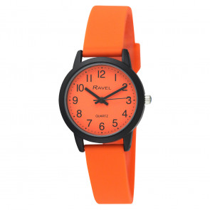 Unisex Silicone Watch - Black/Orange