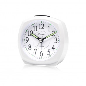Mid sized Bedside Quartz Alarm Clock - White